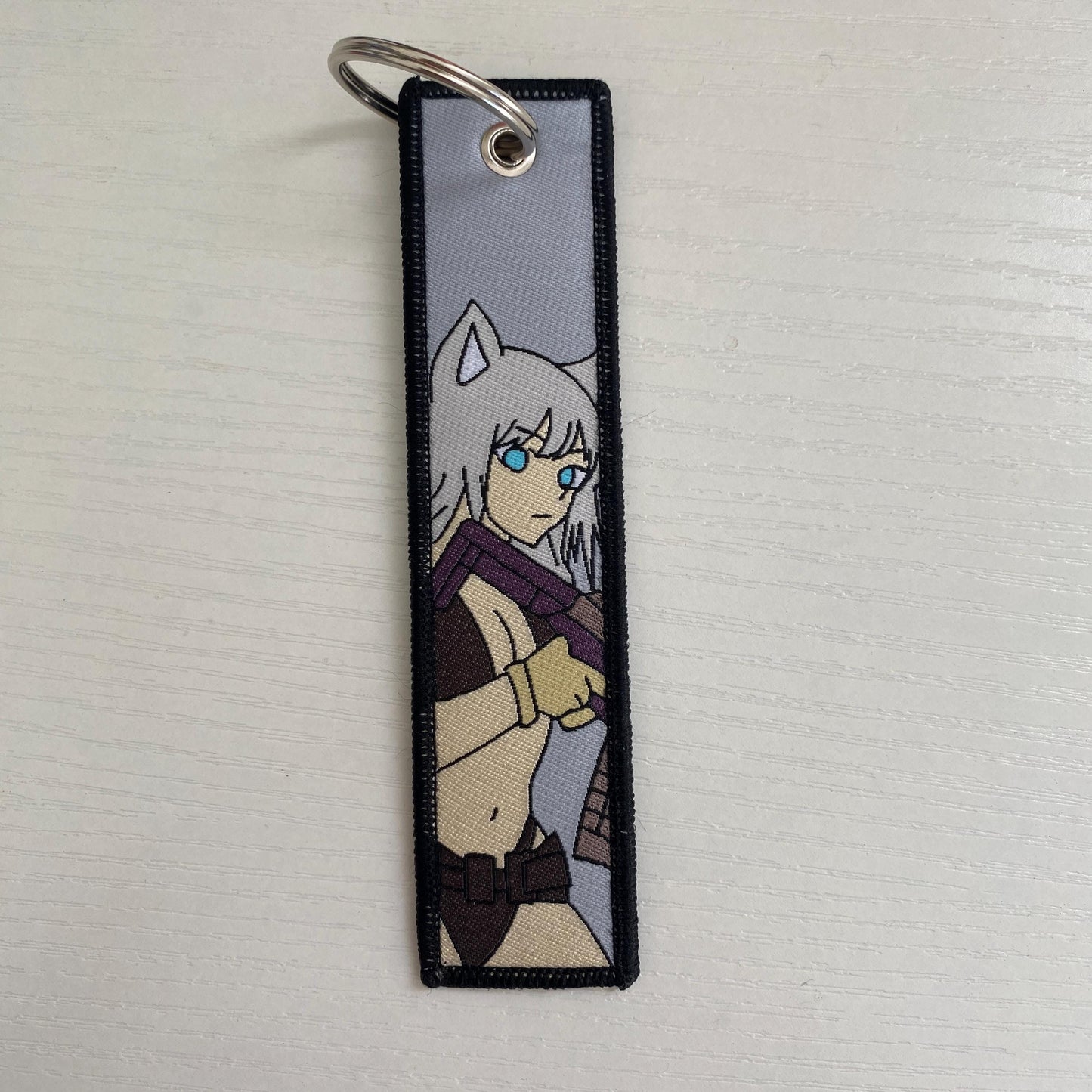 Anime Woven Embroidered Jet Tag Keychain Charm - Wolf 223 Rem