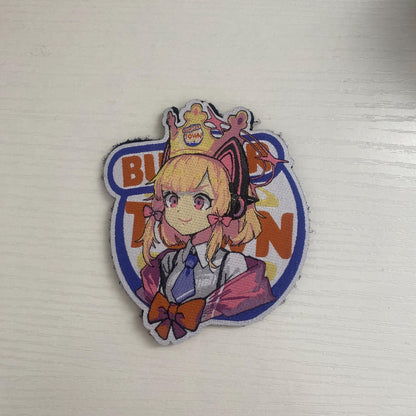 Anime Velcro Patch - Momoi Burger King Parody - Blue Archive
