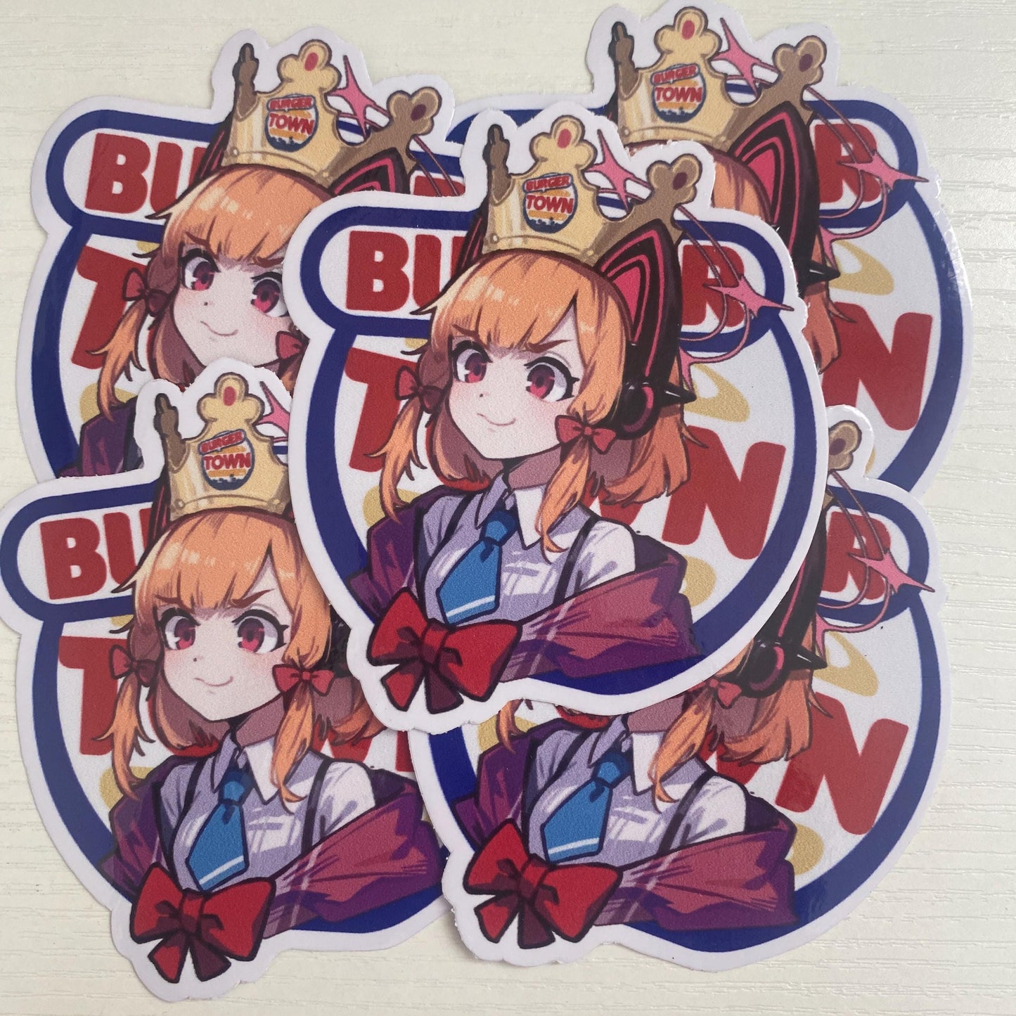 Blue Archive Momoi Burger King Parody Sticker - Waterproof Anime Decal