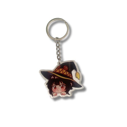 Anime Acrylic Keychain Charms - Konosuba Collection - Megumin - Aqua - Darkness - Kazuma