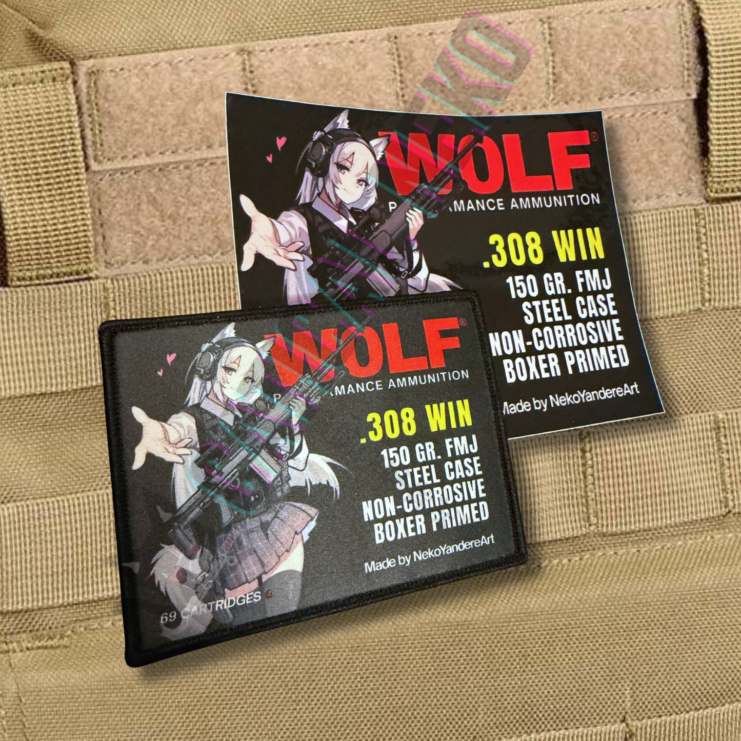 Wolf .308 WIN Anime Sticker Decal