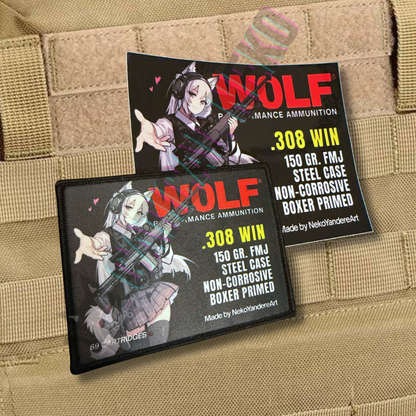 Wolf .308 WIN Anime Sticker Decal