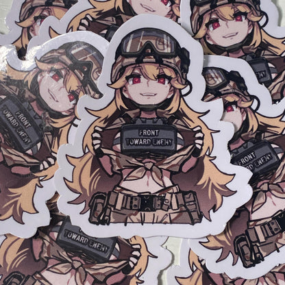 Custom Anime Stickers - Front Towards Enemy - Claymore - Desert Storm