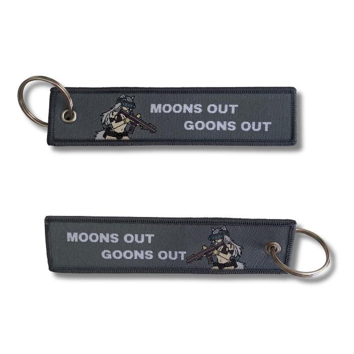 Anime Woven Embroidered Jet Tag Keychain Charm - Moons out Goons Out