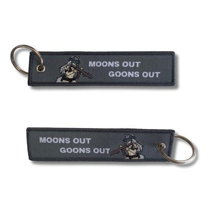 Anime Woven Embroidered Jet Tag Keychain Charm - Moons out Goons Out