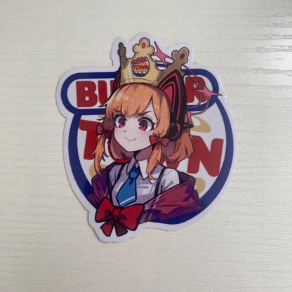 Blue Archive Momoi Burger King Parody Sticker - Waterproof Anime Decal