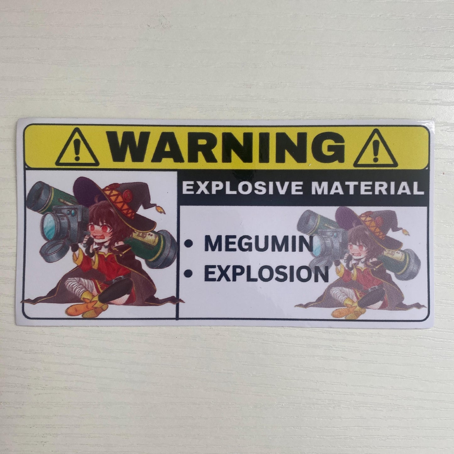 Anime Warning Sign Decal Sticker - Megumin - Konosuba