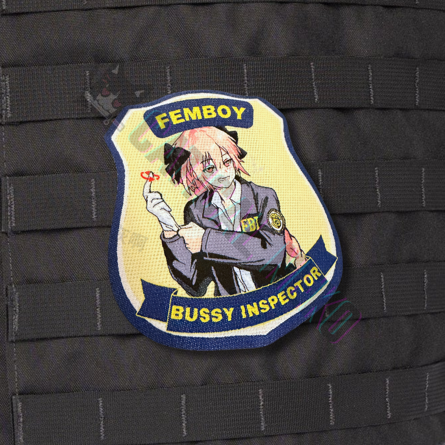 Anime Velcro Patch - FBI - Femboy Bussy Inspectors - Badge Version