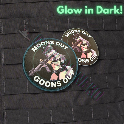 Anime Morale Patch - Moons Out Goons Out -  Glow in Dark