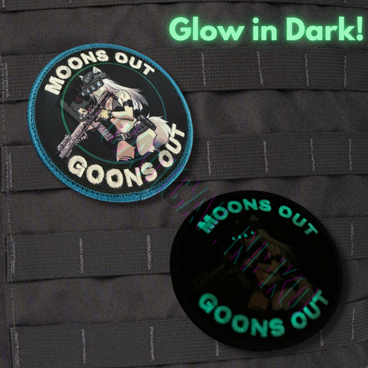 Anime Morale Patch - Moons Out Goons Out -  Glow in Dark