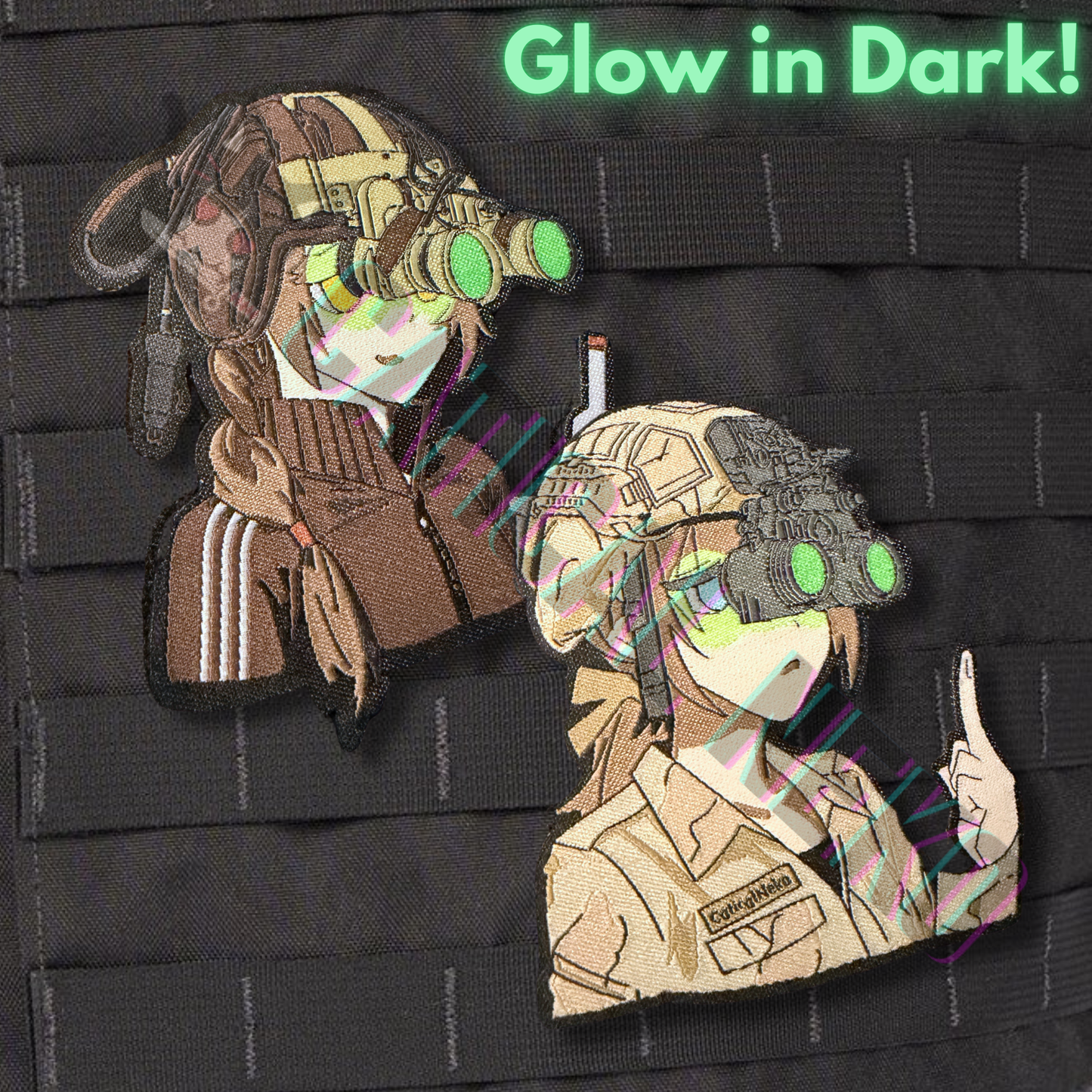 Anime Morale Patch - NVG Girl USA - Glow In Dark