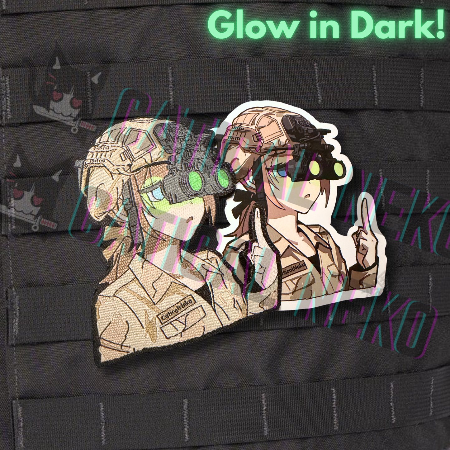 Anime Morale Patch - NVG Girl USA - Glow In Dark