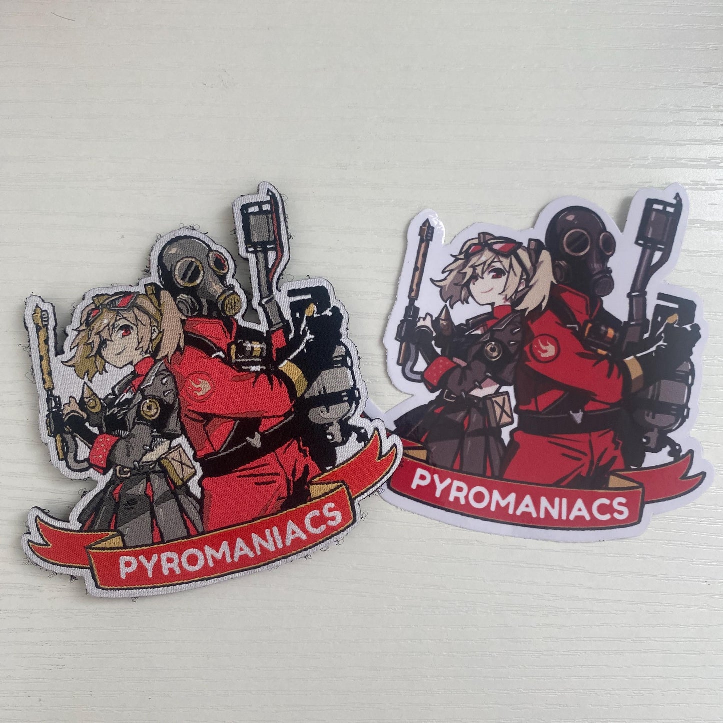Burnice & Pyro Zenless Zone Zero x TF2 Anime Sticker: Waterproof Car/Laptop Decal
