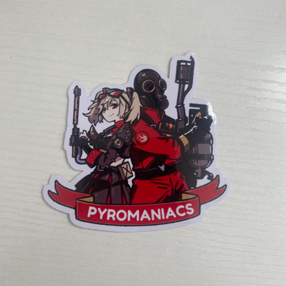 Burnice & Pyro Zenless Zone Zero x TF2 Anime Sticker: Waterproof Car/Laptop Decal