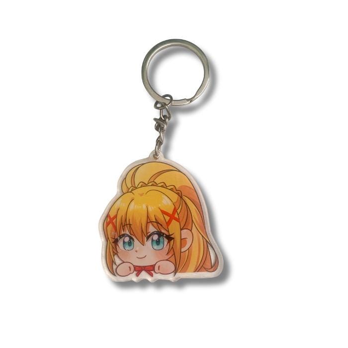 Anime Acrylic Keychain Charms - Konosuba Collection - Megumin - Aqua - Darkness - Kazuma