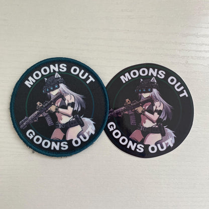 Moons Out Goons Out Anime Sticker: Waterproof Decal for Car, Laptop