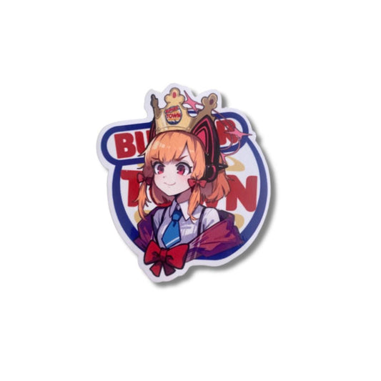 Blue Archive Momoi Burger King Parody Sticker - Waterproof Anime Decal