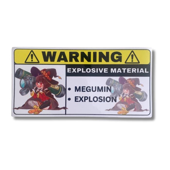 Anime Warning Sign Decal Sticker - Megumin - Konosuba