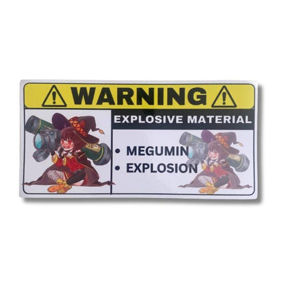 Anime Warning Sign Decal Sticker - Megumin - Konosuba