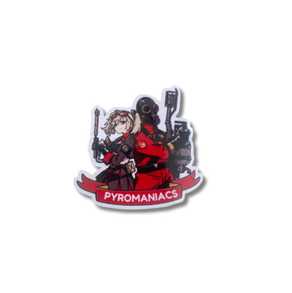 Burnice & Pyro Zenless Zone Zero x TF2 Anime Sticker: Waterproof Car/Laptop Decal