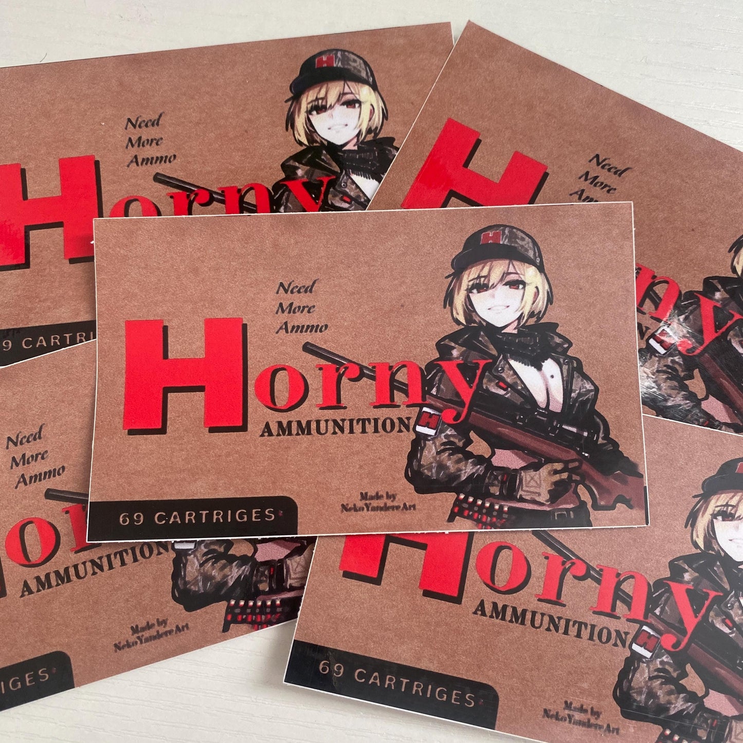 Horny Ammo Custom Anime Stickers for Car / Laptop / Airsoft //Waterproof Anime Decal