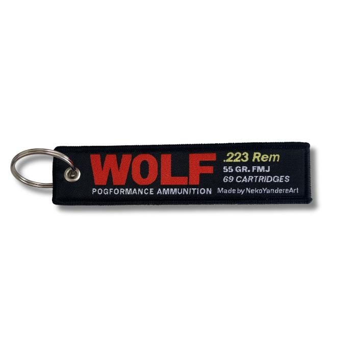 Anime Woven Embroidered Jet Tag Keychain Charm - Wolf 223 Rem