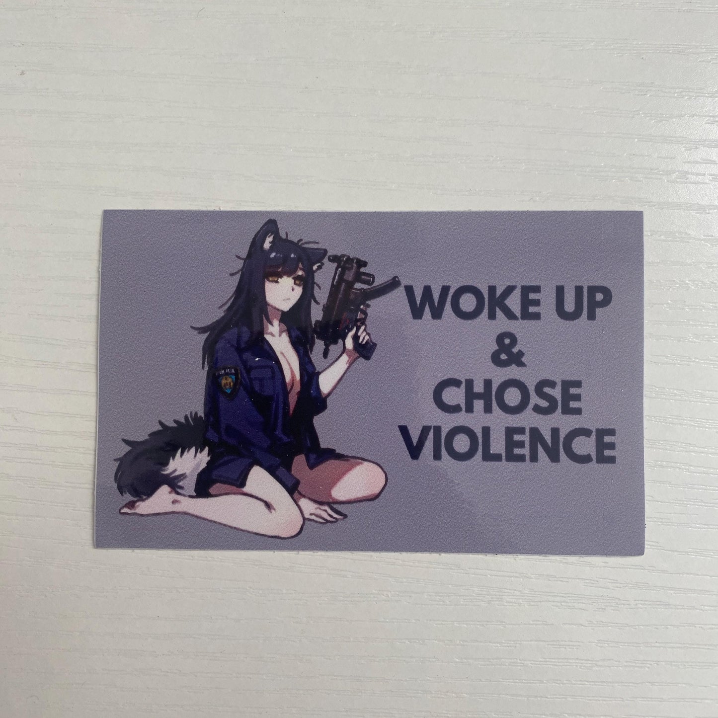 Woke Up Chose Violence Anime Sticker - Waterproof Car/Laptop Decal